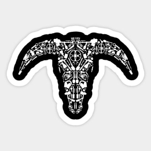 Metal Detecting Bull Skull Sticker